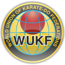 Here is the logo for the Word Union of Karate Do Federations